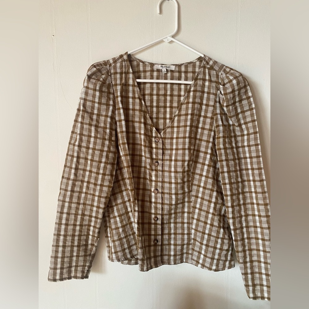 Madewell Westover Top in Sandtown Plaid